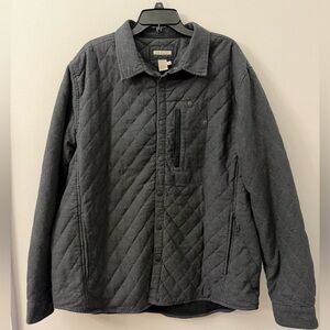Carbon2Cobalt Jacket Mens 2XL GRAY Quilted Shaquet Minimal Cozy Snap Pockets